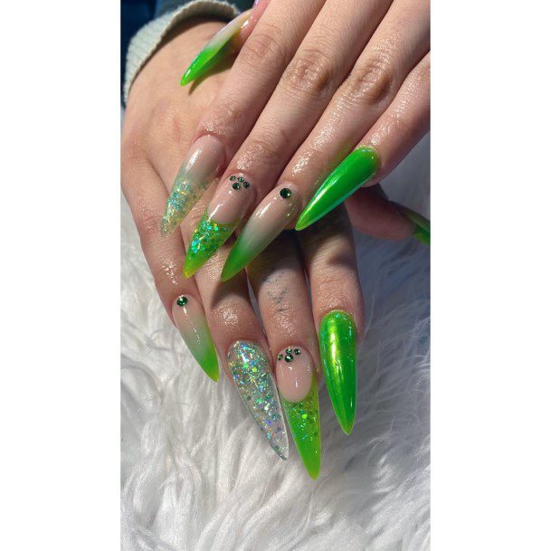 Lime Green Jelly Nails