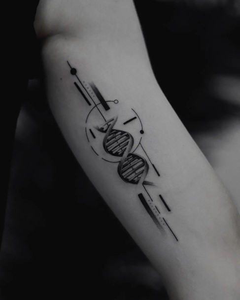 Line And Dot Forearm Girls Dna Tattoo Ideas