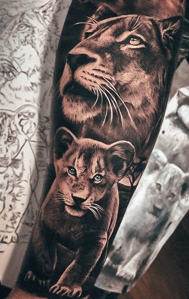 Lioness Female Tattoo Designs