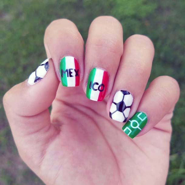 Lively Green Toned Sport Nails For Women