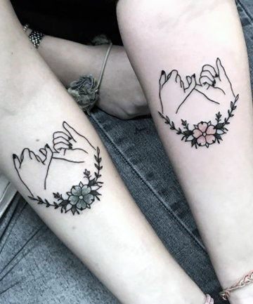 Locked Fingers Bonded For Life Sister Tattoo