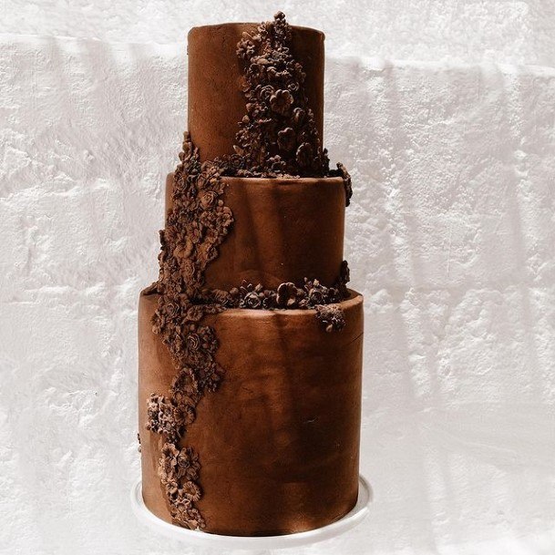 Logs Of Chocolate Wedding Cake Three Tiered