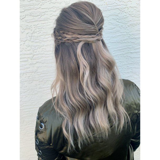 Long Ash Blonde Ombre With Double Dutch Braids