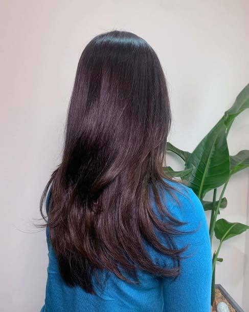 Long Black Hair With Long Layered Mid Back Length