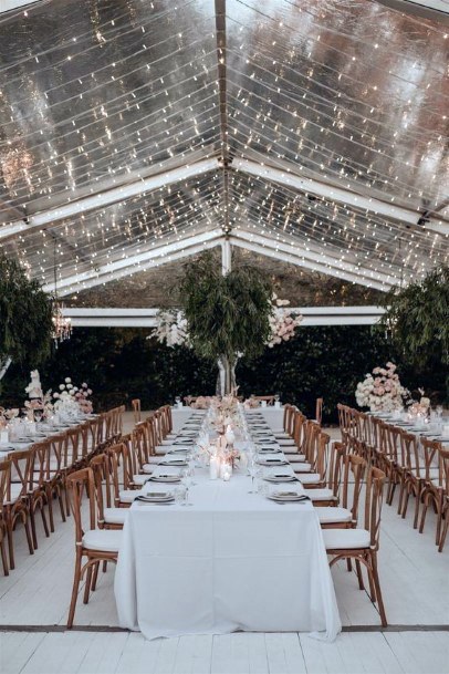 Long Dinner Table Wedding Hall Decorations