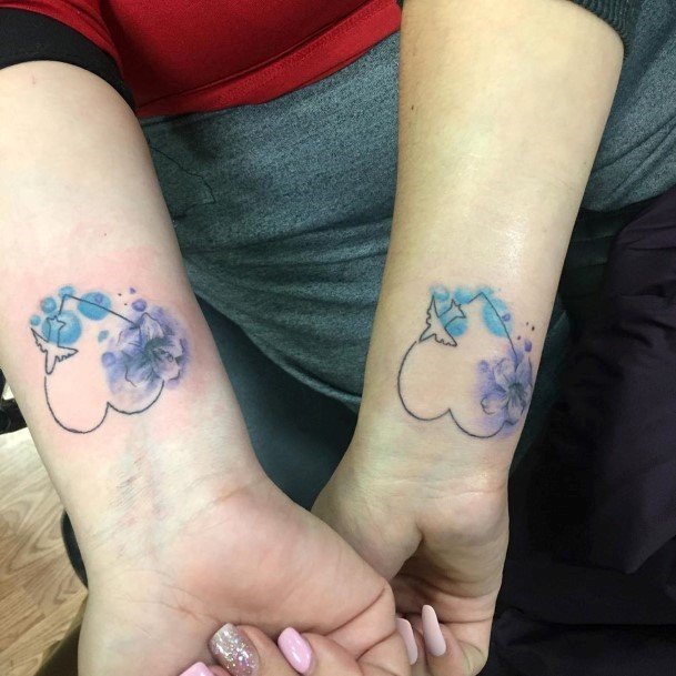 Long Distance Best Friend Tattoo For Women On Wrist
