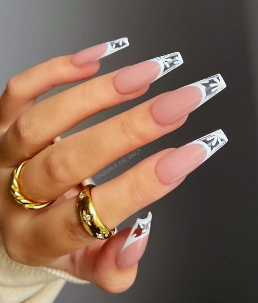 Long French Female Nail Designs