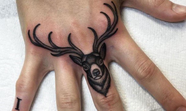 Long Heared Animal Tattoo Womens Fingers