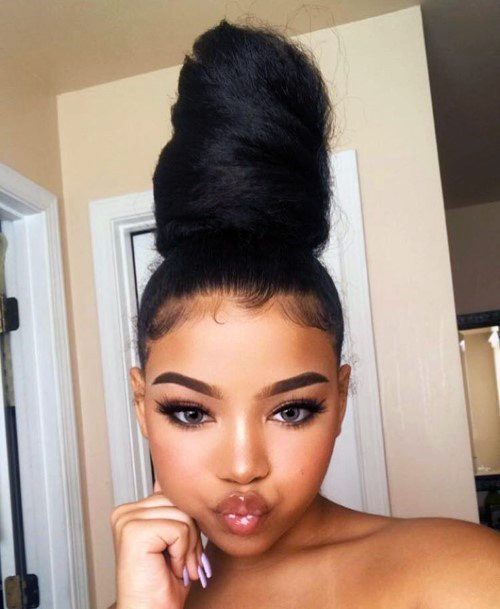 Long Looped Updo Hairstyles For Black Women