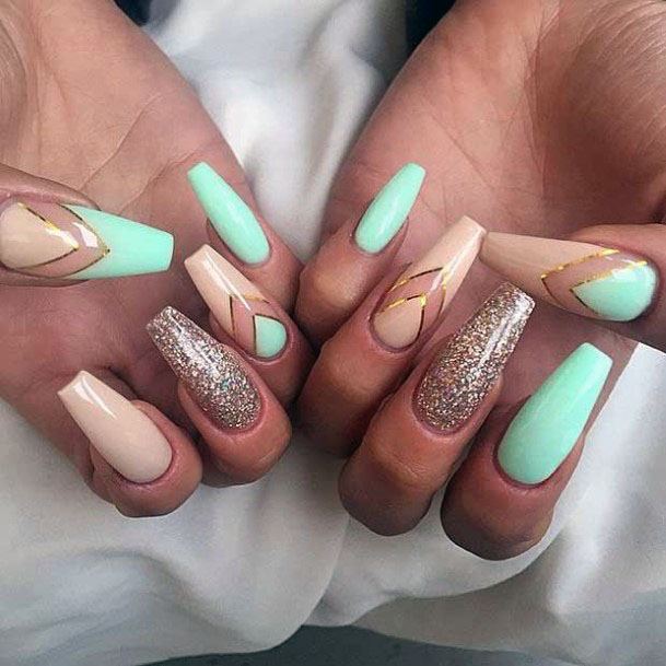 mint green nail designs