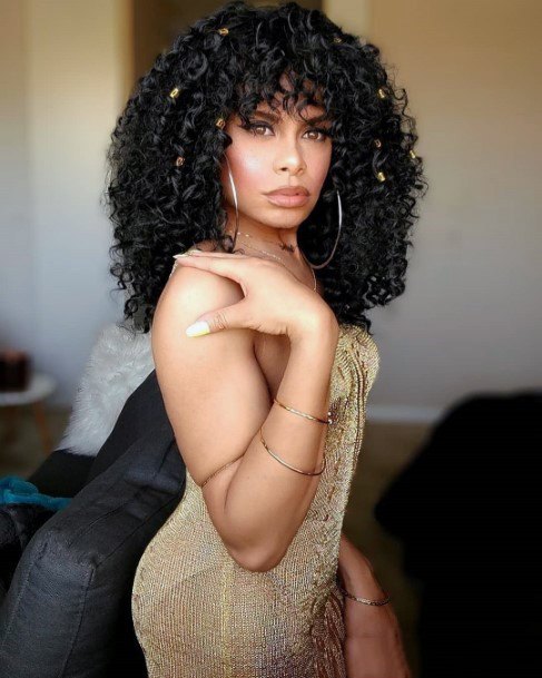 Long Neat Curls Stunning Beads Hairstyles For Black Women