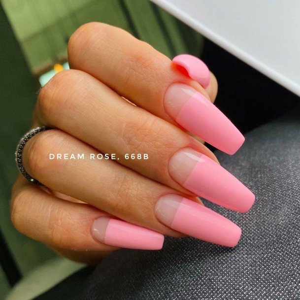 Long Pink Girls Nail Ideas