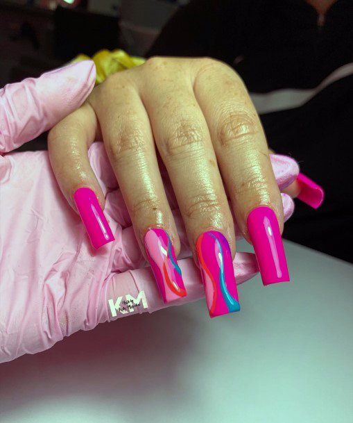 Long Pink Nails Feminine Ideas