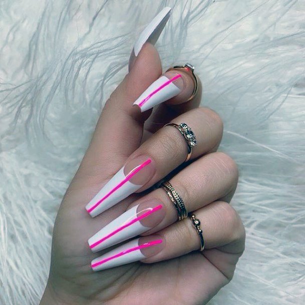 Long Pinkic Womens Long Pink Nail Designs