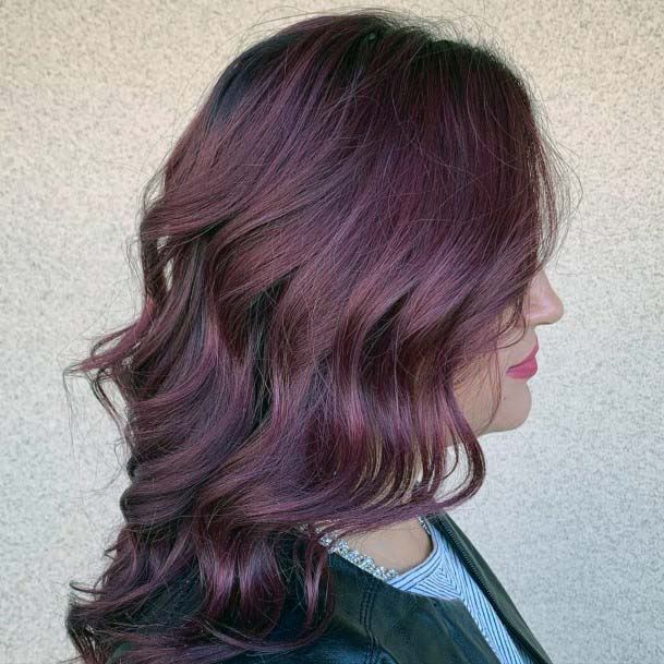 Long Raspberry Tinted Female Hairstyle For Spring