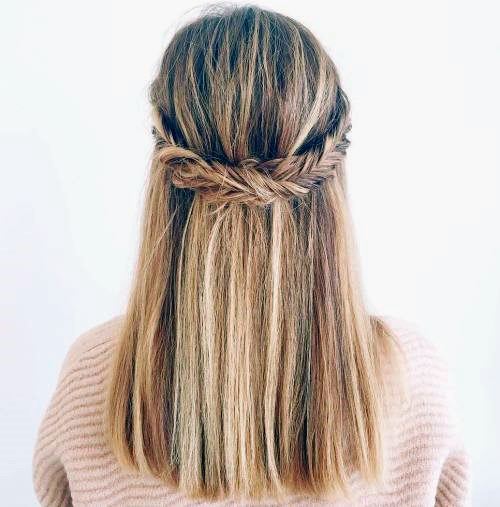 Long Sandy Blonde Female Basket Weave Hair Braid For Women