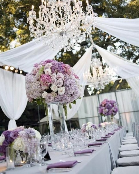 Long Stemed Lavender Flowers Decor Wedding Table