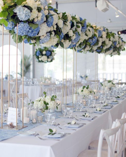 Long Stemmed Blue And White Wedding Hydrangea Flowers