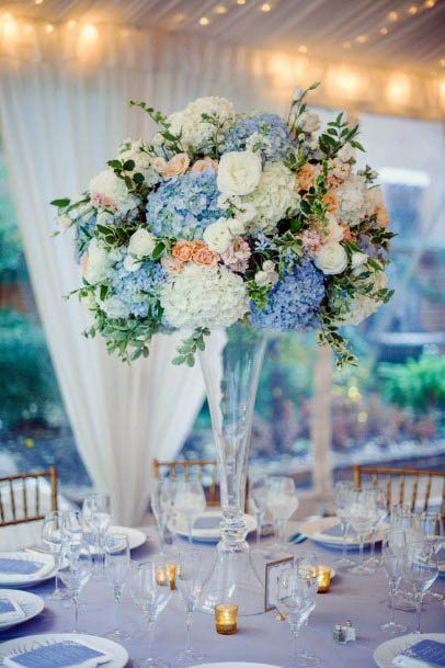 Long Stemmed Blue White Wedding Flowers