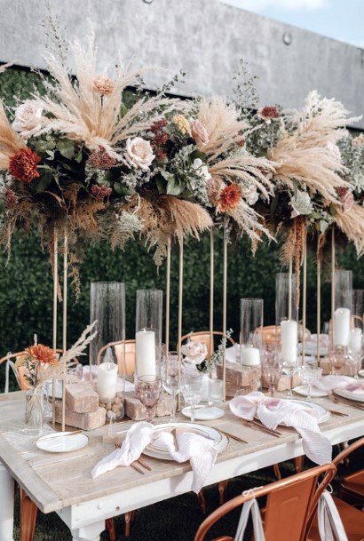 Long Stemmed Boho Flowers Decor Wedding