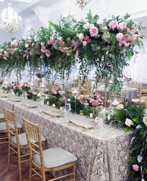 Long Stemmed Pink Wedding Flowers