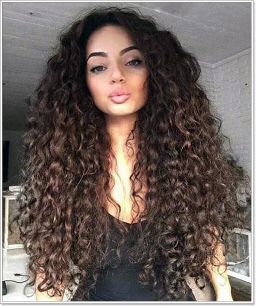 Long Thick Small Tight Curls On Girl With Center Part