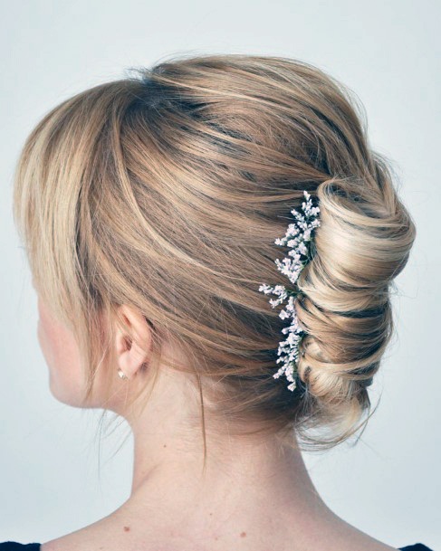 Loose Bridal French Twist With Bangs For Women