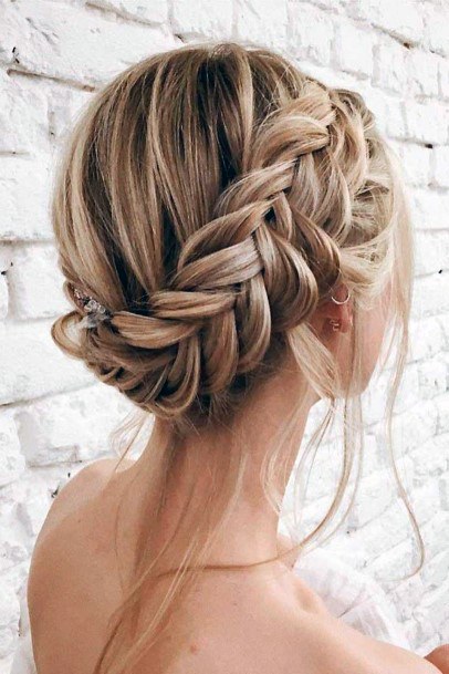 Loose Dutch Braided Updo For Women