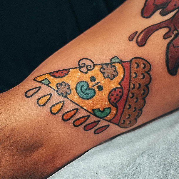 Lots Of Toppings Dripping Awesome Pizza Tattoos For Women