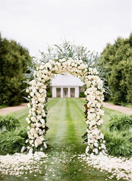 Lots Of White Flowers Wedding Arch Ideas