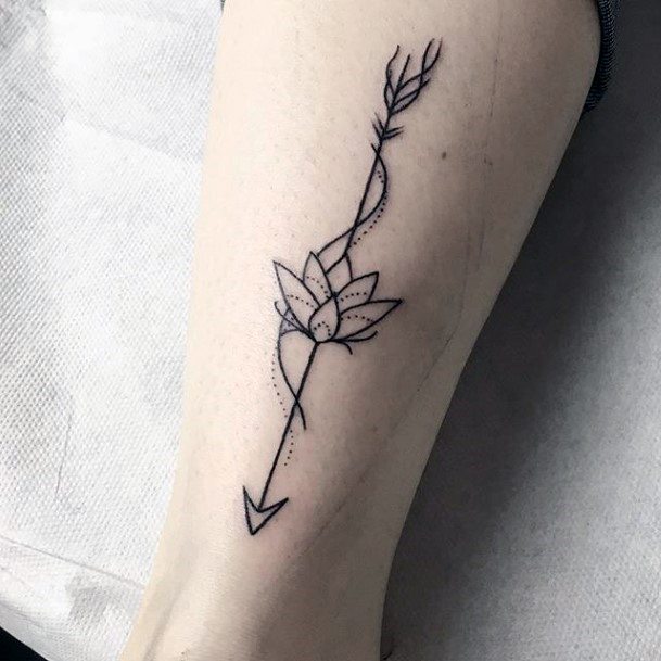 Lotus And Arrow Tattoo Women