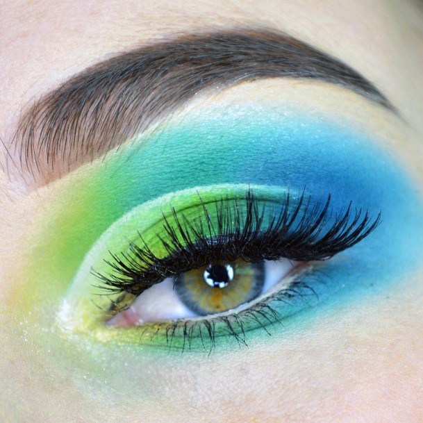 Loud Green And Blue Eyeshadow Women