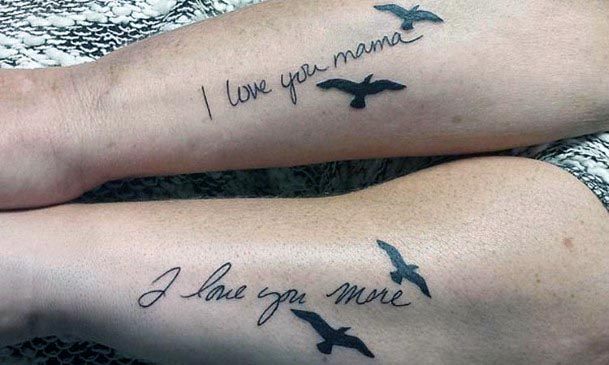 Love You Mother Daughter Tattoo