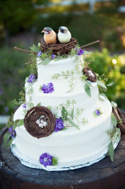 Lovebird Nest Rustic Wedding Cake Toppers