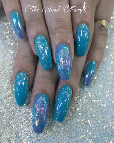 Lovely Aquatic Blue And Purple Nail Inspiration Ideas For Women