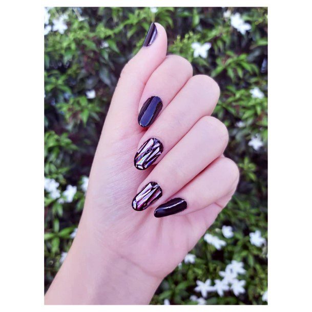 Lovely Black Glass Nails For Women