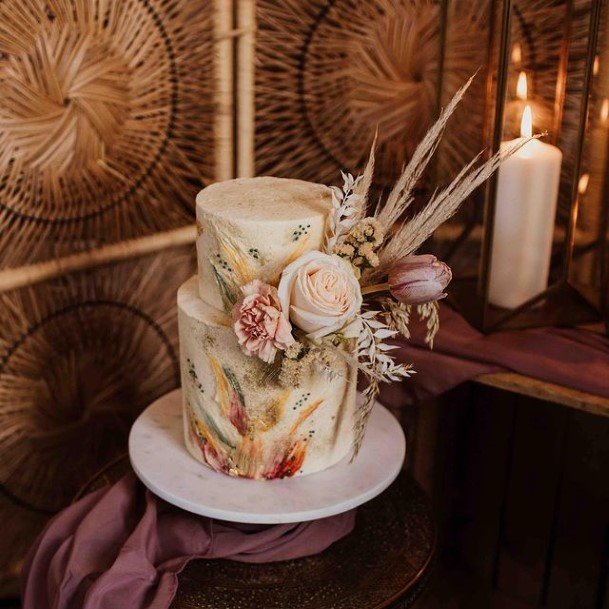 Lovely Boho 2 Tier Wedding Cake