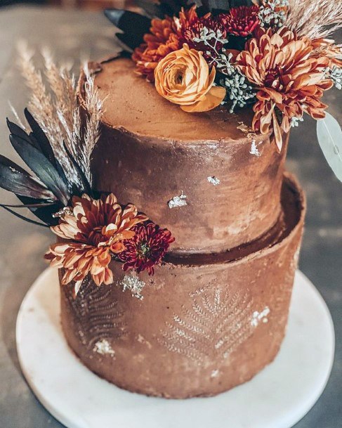 Lovely Brown Fall Wedding Cake Women