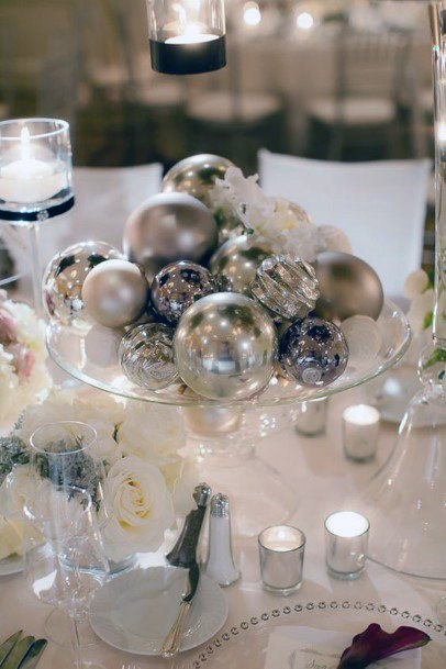 Lovely Christmas Ornament Table Centerpiece Wedding Decorations Sleek Ideas