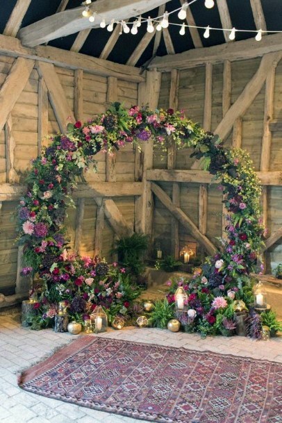 Lovely Circle Arbor Floral Inspiration Barn Ideas For Rustic Wedding