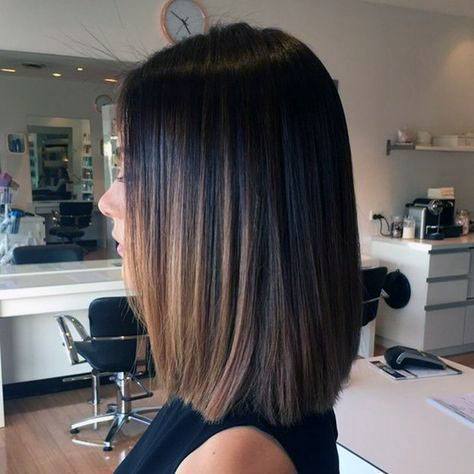 Lovely Dark Brown And Caramel Shoulder Length Bob Womens Hairstyle