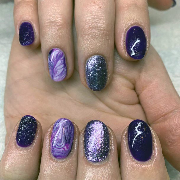 Lovely Dark Purple Nails Women