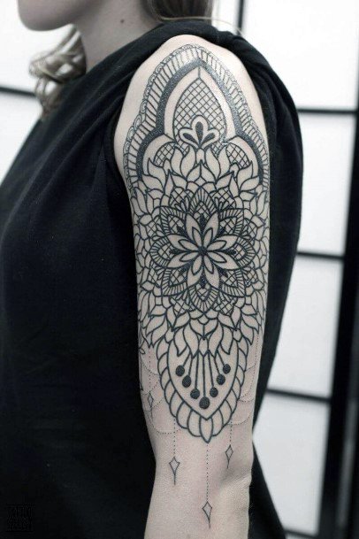 Lovely Design Tattoo Womens Half Sleeve