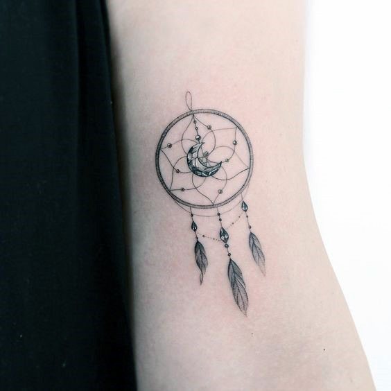 Lovely Dream Catcher Tattoo For Women Arms