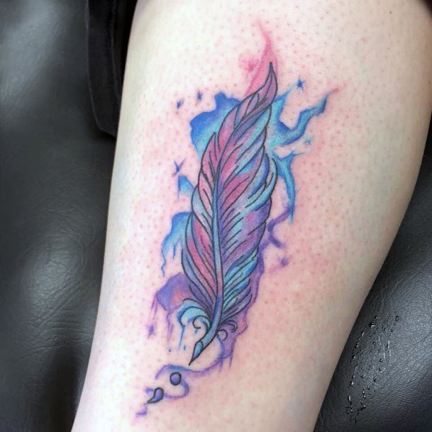 Lovely Feather Tattoo Womens Arms