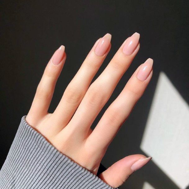 Lovely Nude Pink Womens Prom Nail Ideas Sparkly