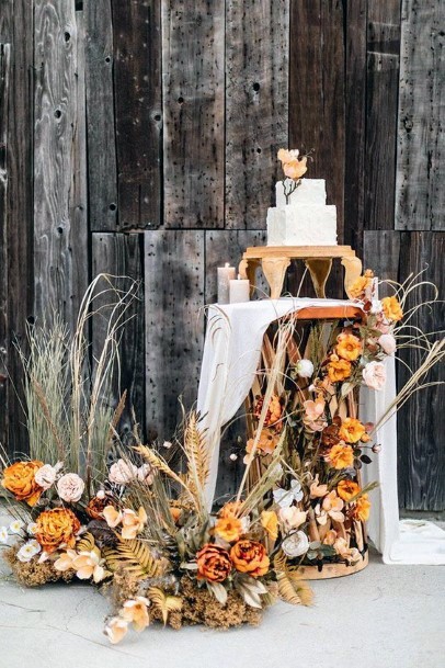 Lovely October Color Floral Wedding Inspiration Ideas