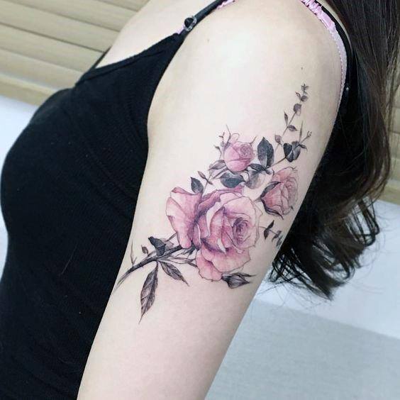 Lovely Pink Roses Womens Arms