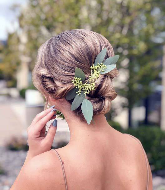 Lovely Polished Dirty Blonde Leaf Incorporated Updo Womens Hairstyle