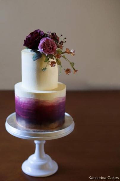 Lovely Purple And White Wedding Cake